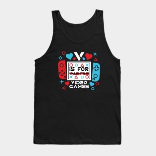 V is for Video Games Valentine Tank Top